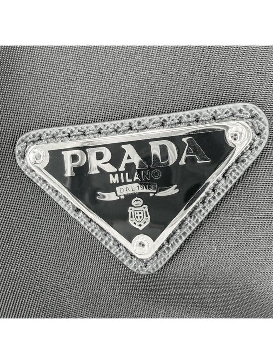 Prada Backpack Triangle Logo Nylon Black Silver main image 7